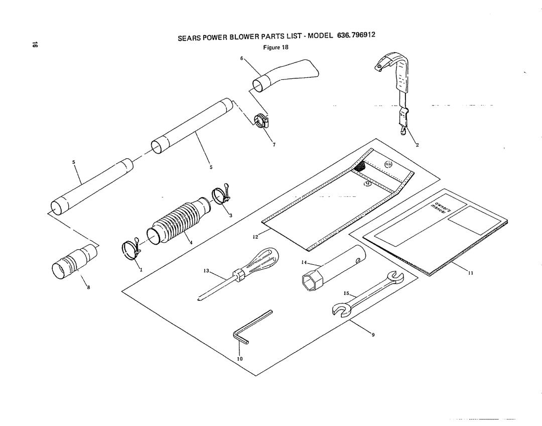 Craftsman 636.796912 owner manual Sears Power Blower Parts List Model 