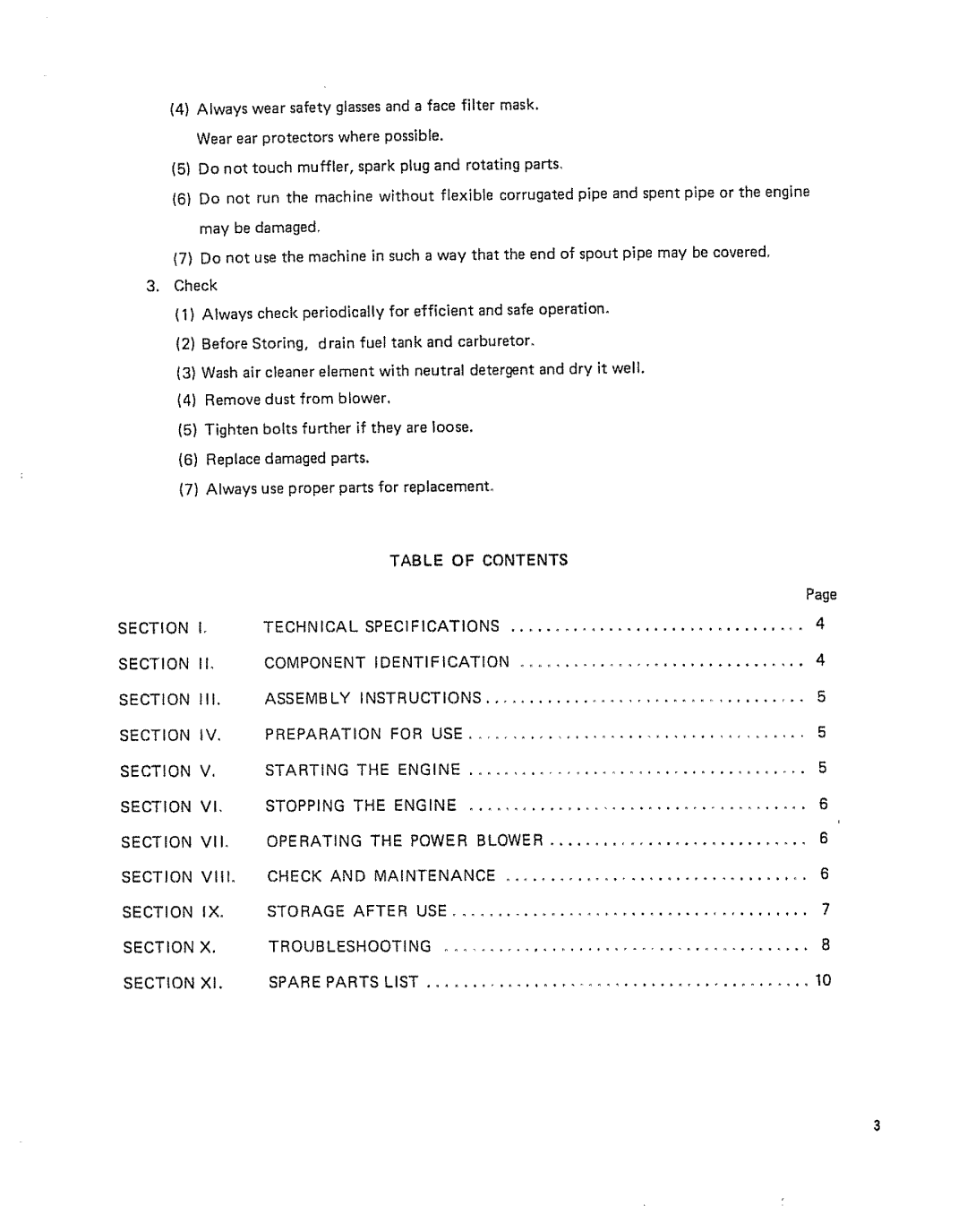 Craftsman 636.796912 owner manual Spare Parts List 