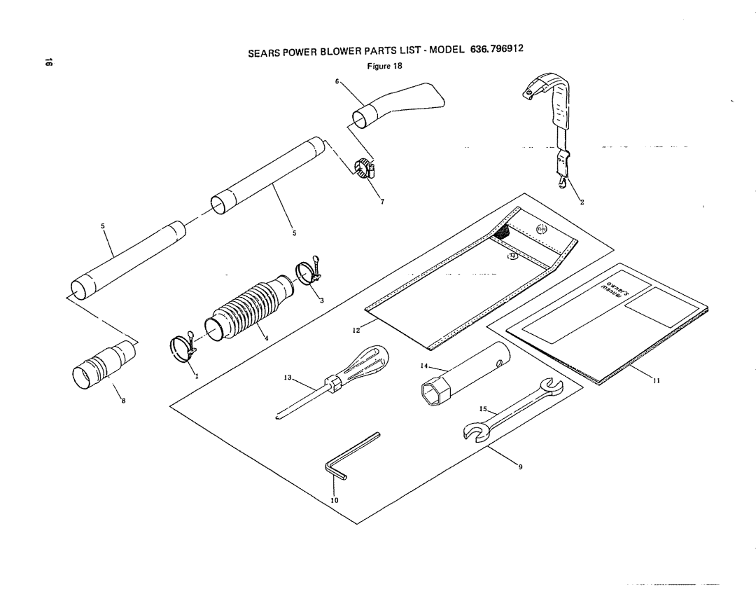 Craftsman 636.796912 owner manual Sears Power Blower Parts List - Model 