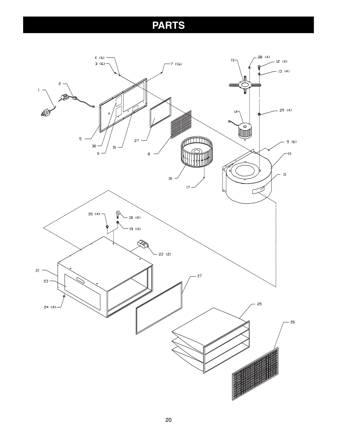 Craftsman 65100 user manual Parts 