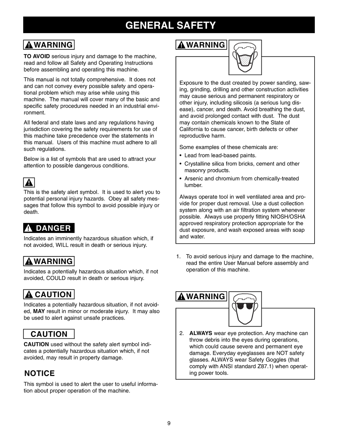 Craftsman 65100 user manual General Safety 