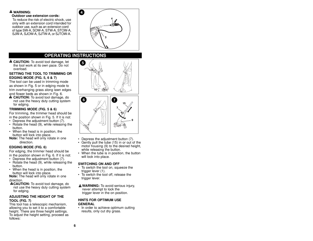 Craftsman 74528 instruction manual Operating Instructions 