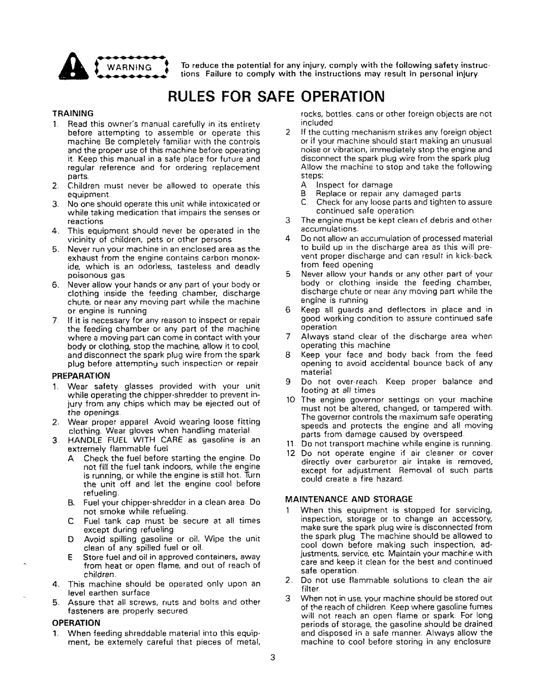 Craftsman 770-5875B, 247.796890 manual Rules For Safe Operation, Toreducethe 