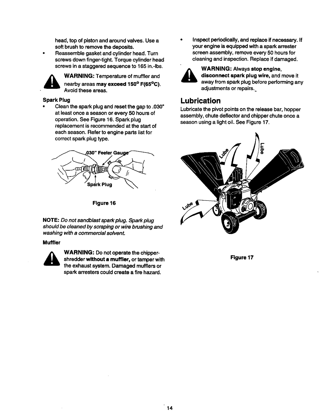 Craftsman 247.775890 manual Lubrication 