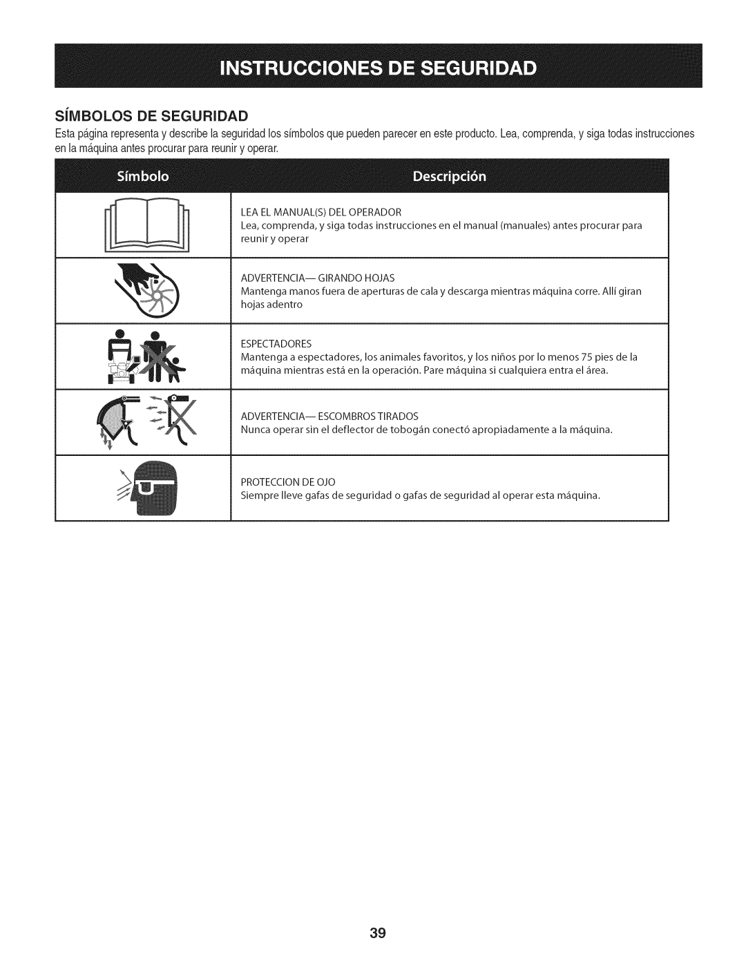 Craftsman 247.77638, 1450 Series manual SilVIBOLOS DE Seguridad 