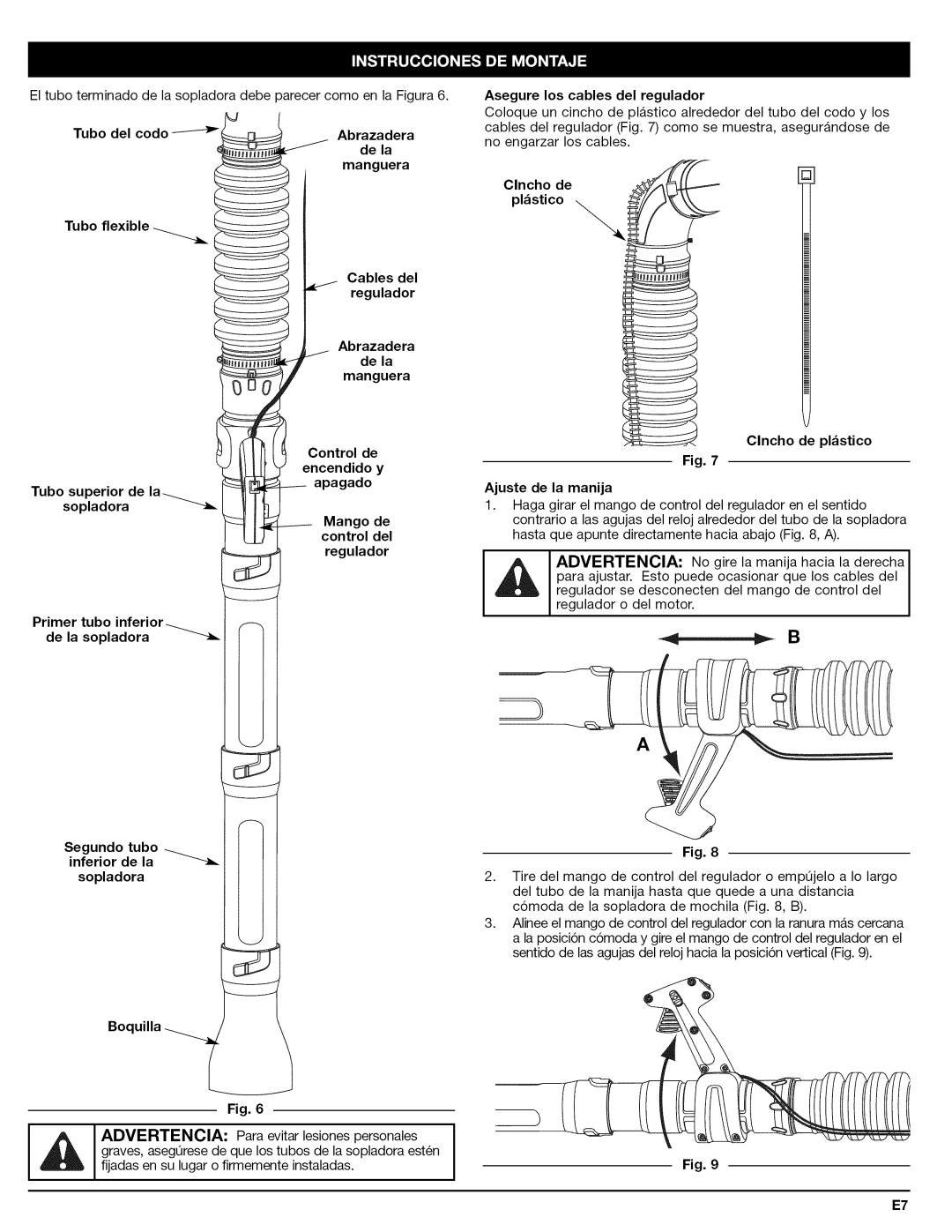 Craftsman 79480 manual Abrazadera Tubo del codo, Tubo flexible Cables del, De la, Manguera, Regulador 