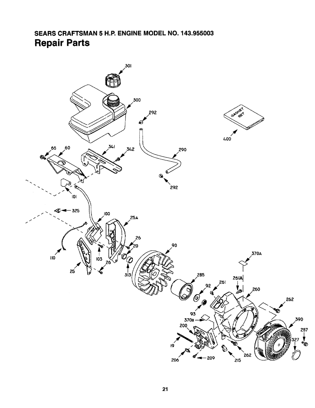 Craftsman 79585 manual Sears Craftsman 5 H.R Engine Model no 