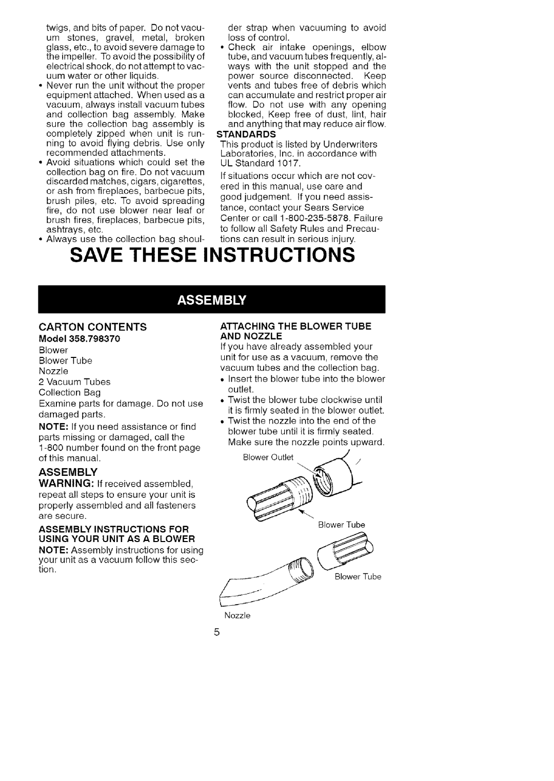 Craftsman 358.798370 manual Wayswiththeunitstoppedandthe 