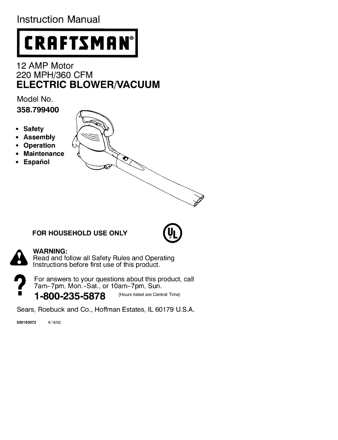 Craftsman 358.799400 instruction manual Crrftsmrnj 