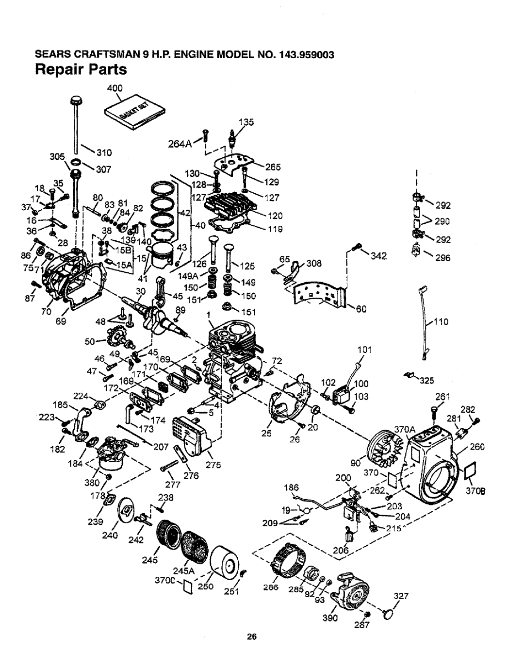 Craftsman 79964 manual 305, 119, 101, 281282, 184 275 276 380 277 186 370e 238, 240 