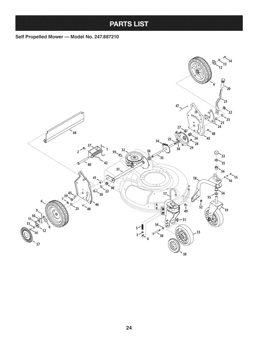 Craftsman 247.887210 manual Self Propelled Mower B Model No 