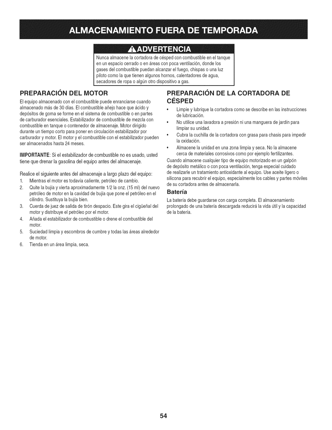 Craftsman 247.887210 manual Preparacion Del Motor, Preparacion De La Cortadora De, Cosped 