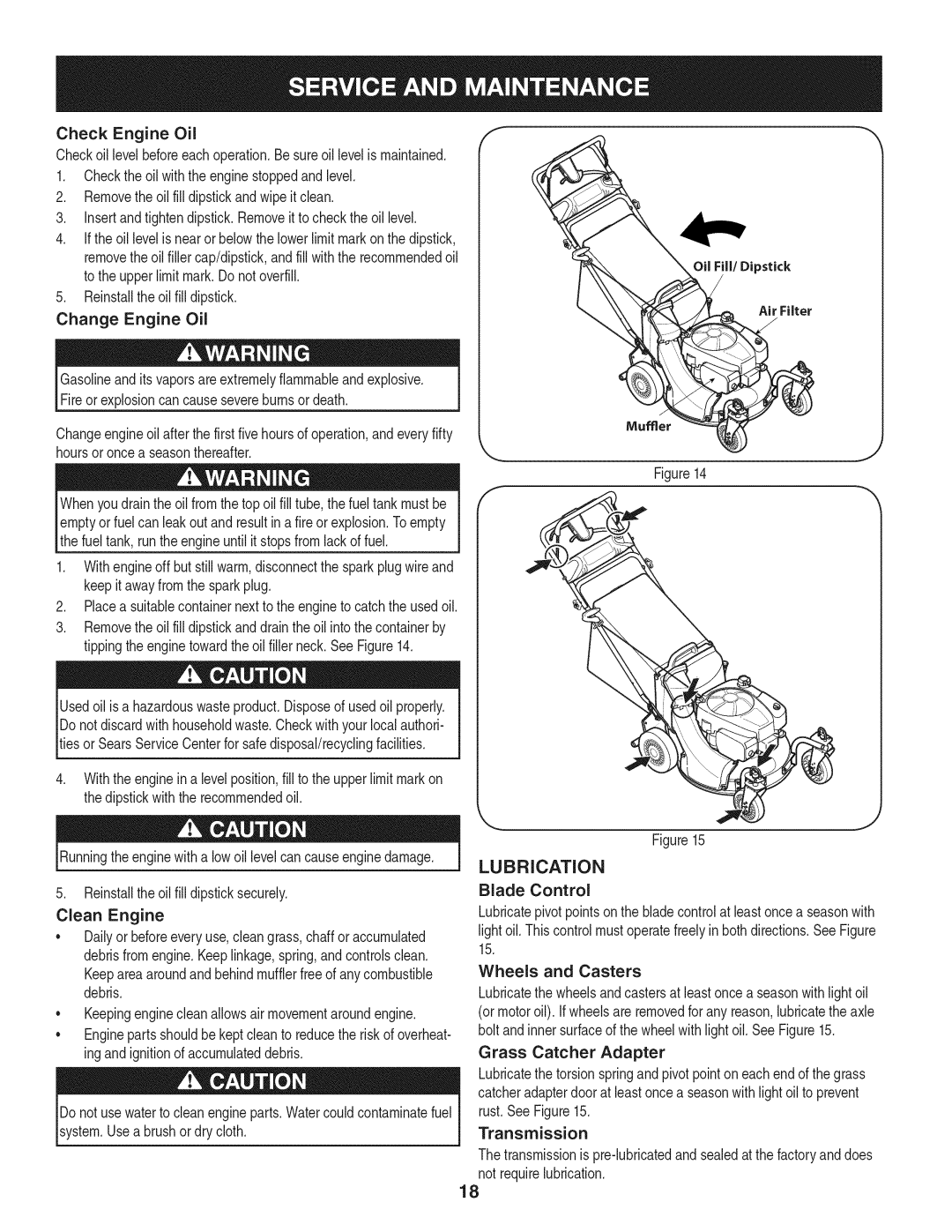 Craftsman 247.887760 manual Lubrication 