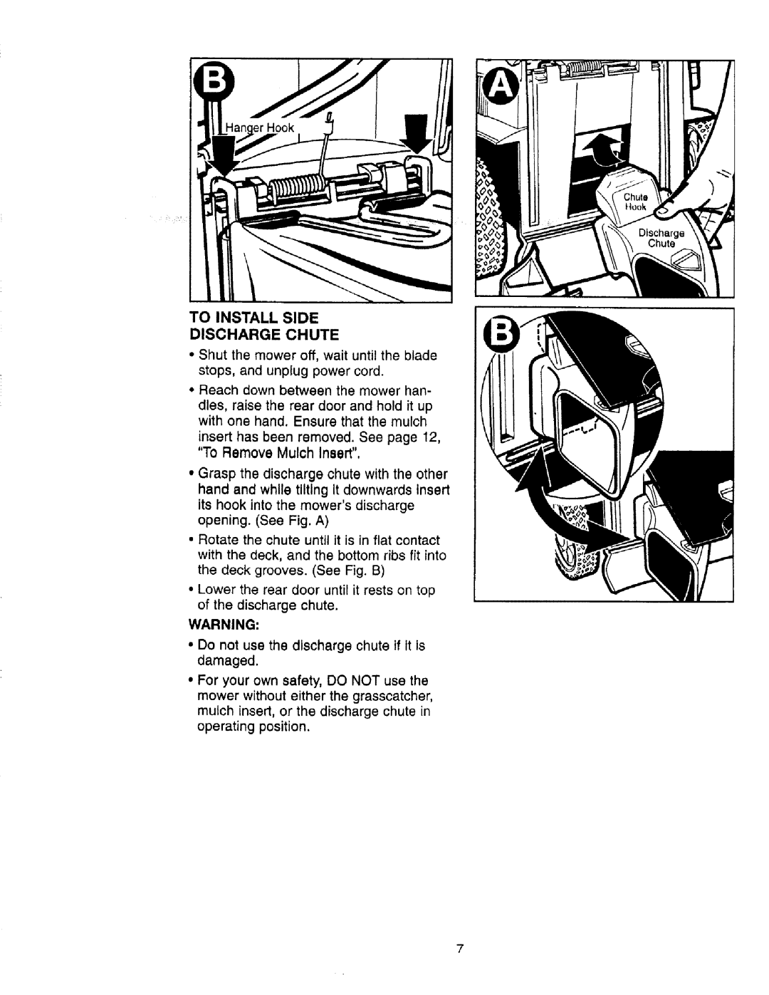 Craftsman 900.370520 manual To Install Side Discharge Chute 