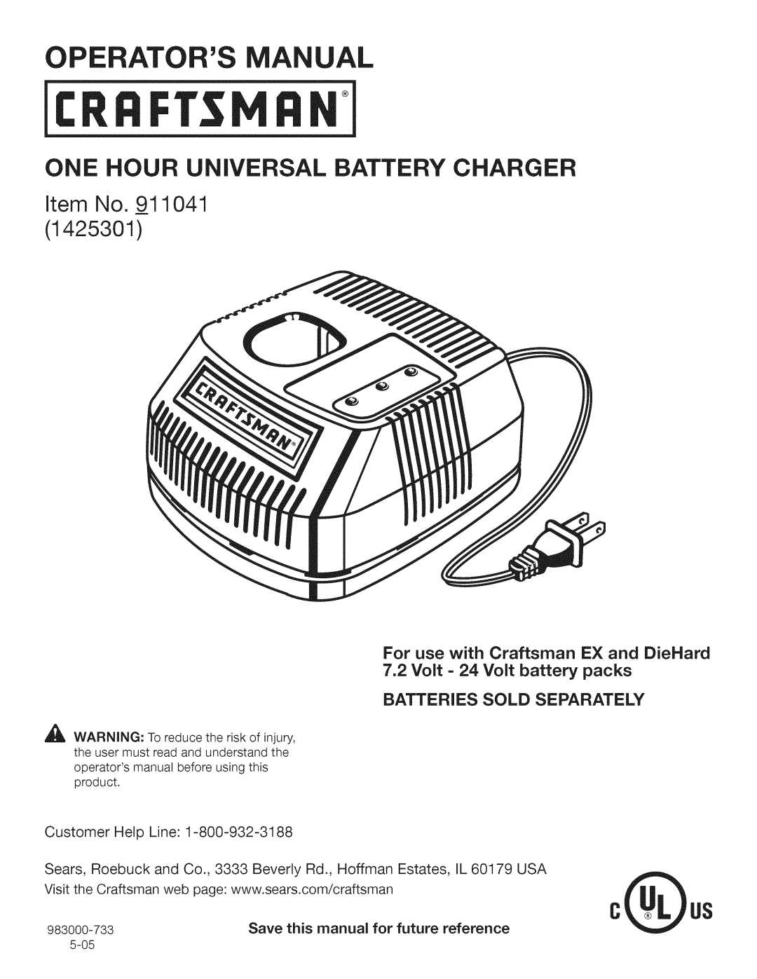 Craftsman 911 041 manual Perators Manual 