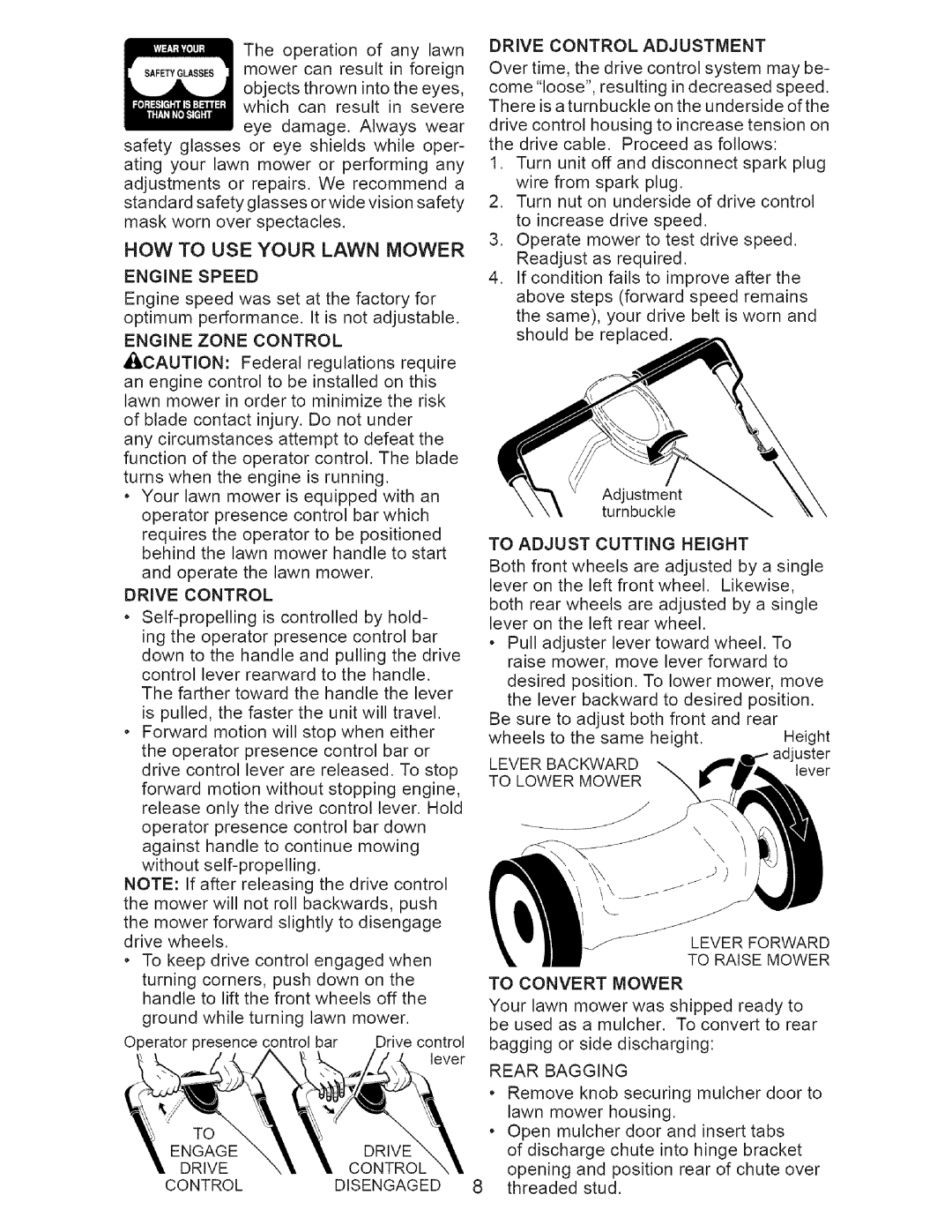 Craftsman 917-371813 manual How To Use Your Lawn Mower 