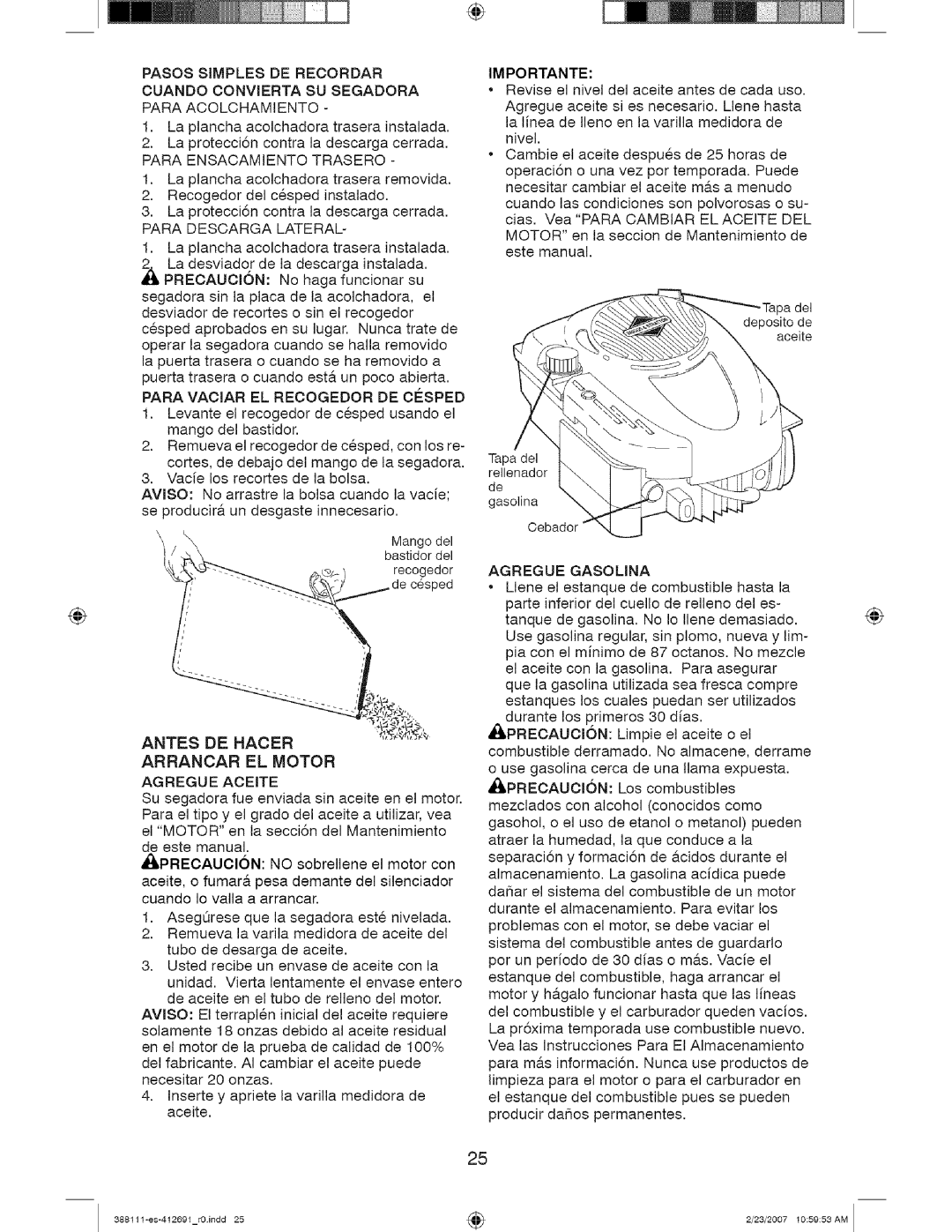 Craftsman 917 388111 owner manual Pasos Simples De Recordar 