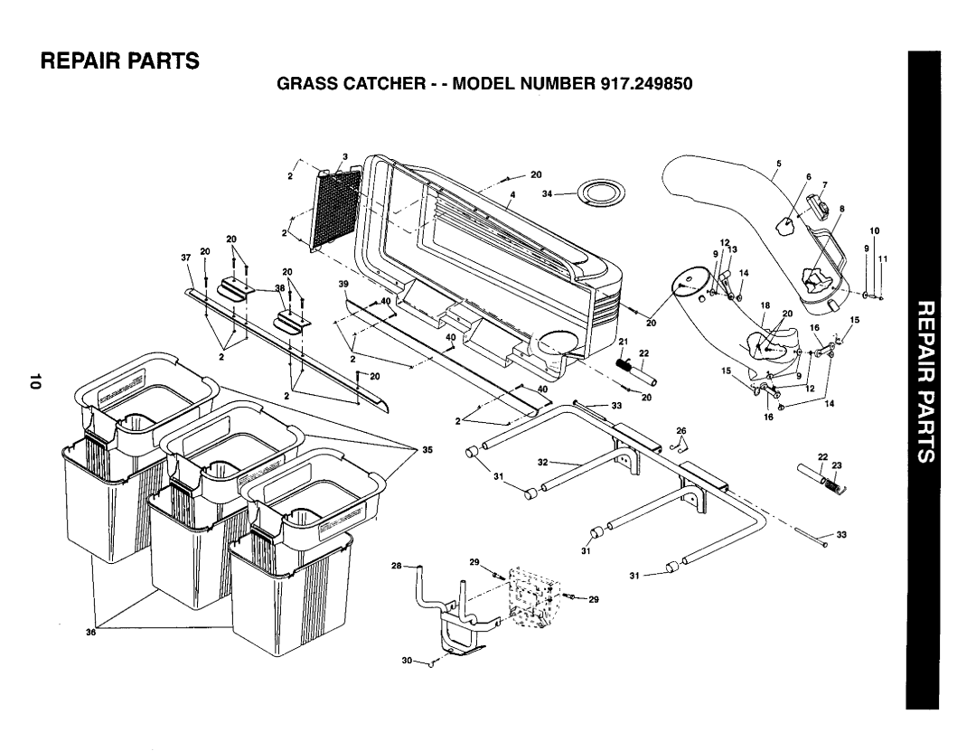 Craftsman 917.24985 owner manual Repair Parts 