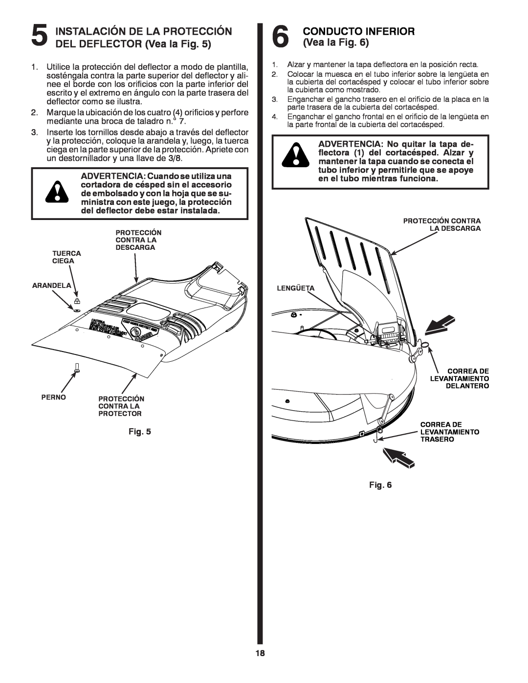 Craftsman 917.24991 manual CONDUCTO INFERIOR Vea la Fig 