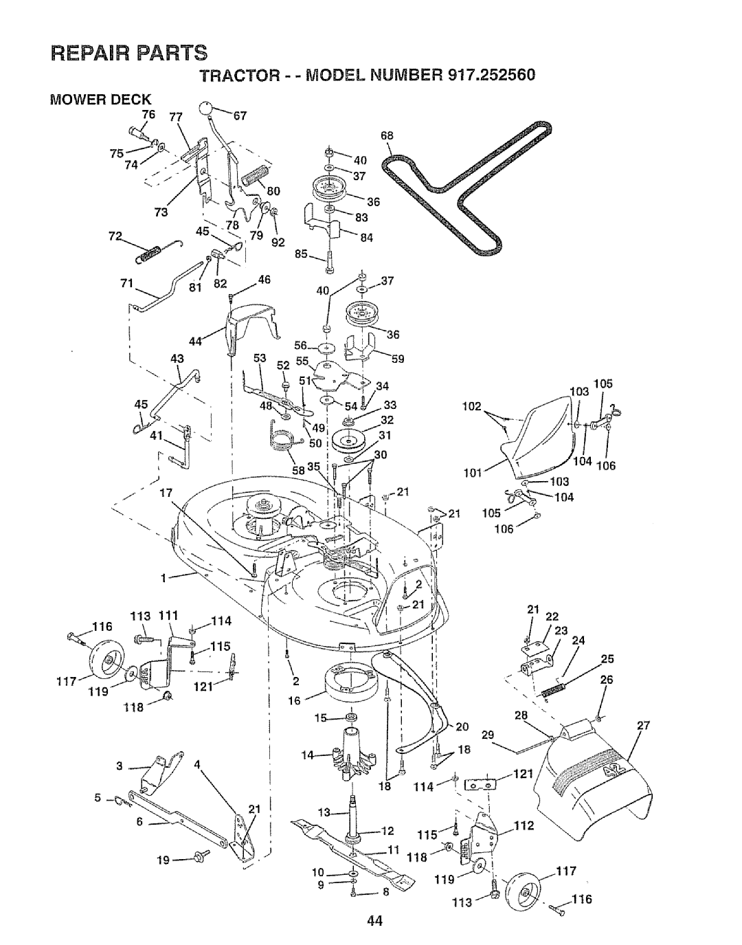 Craftsman 917.252560 manual Mower Deck, 33102 