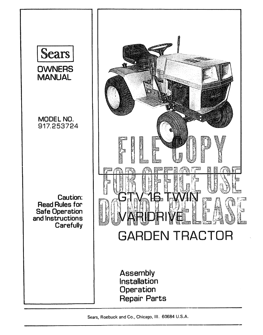 Craftsman 917.253724 owner manual Sears l 