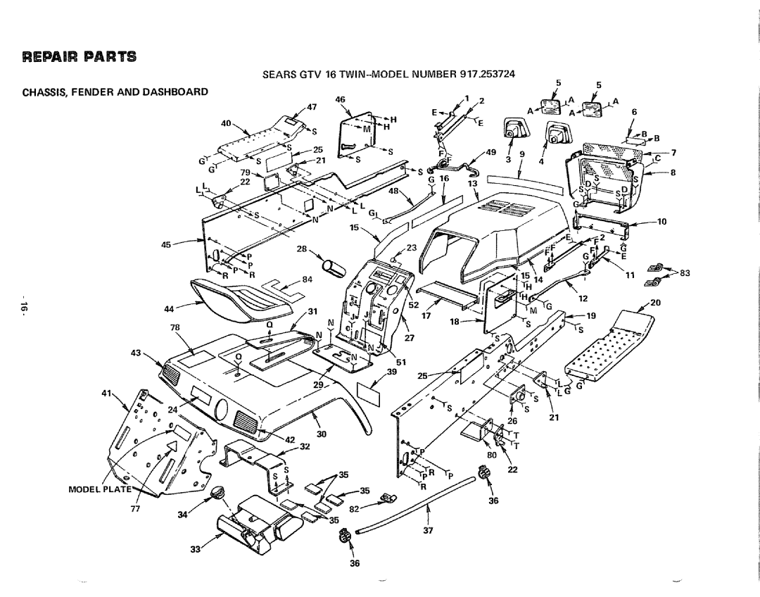 Craftsman 917.253724 owner manual Repair Parts 