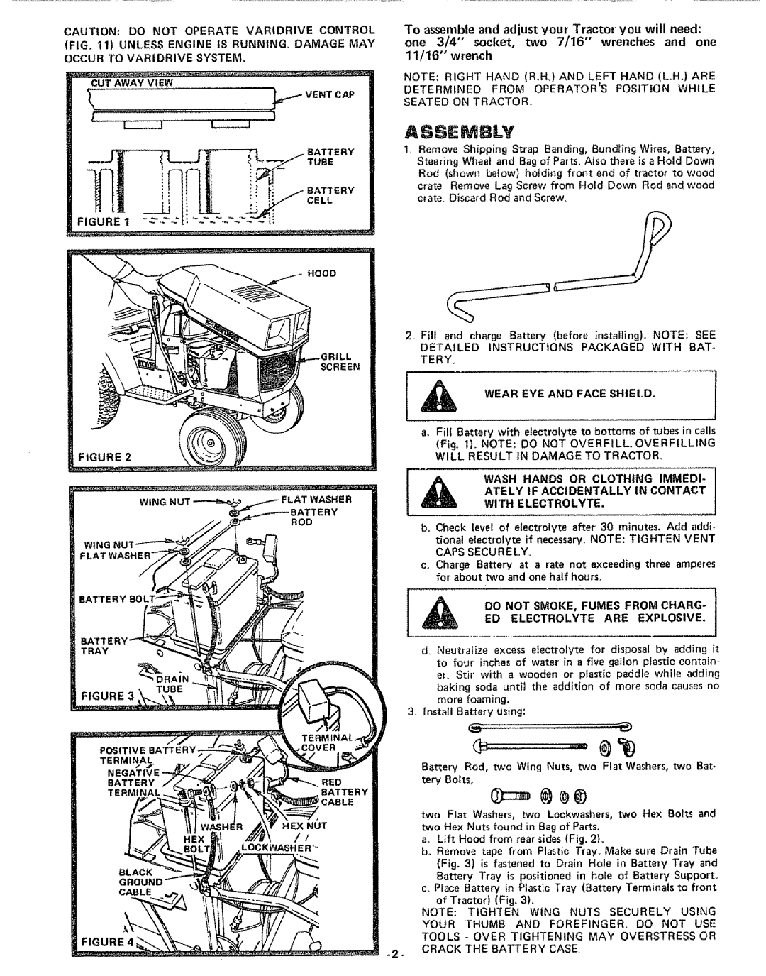 Craftsman 917.253724 owner manual Occur to Varidrive System, Vent CAP, Wing NUT Flat Washer, Caps Securely, Ground 