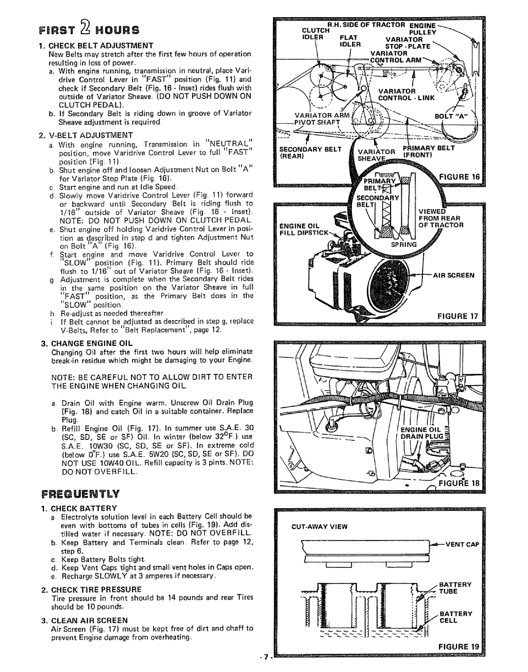 Craftsman 917.253724 owner manual First Hours, Freguently 