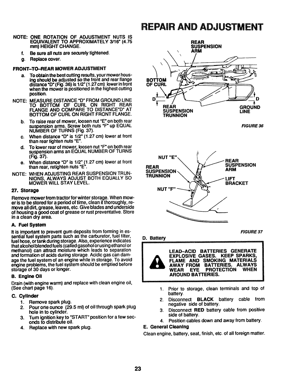 Craftsman 917.254611 FRONT-TO-REAR Mower Adjustment, Rear Suspension \ ARM, Curl Rear Ground Suspension Line Trunnion 