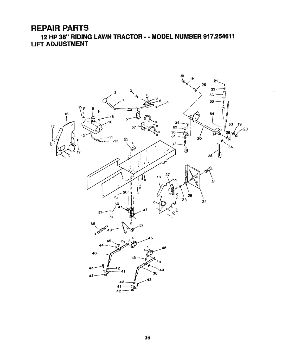 Craftsman 917.254611 owner manual Repair Parts 