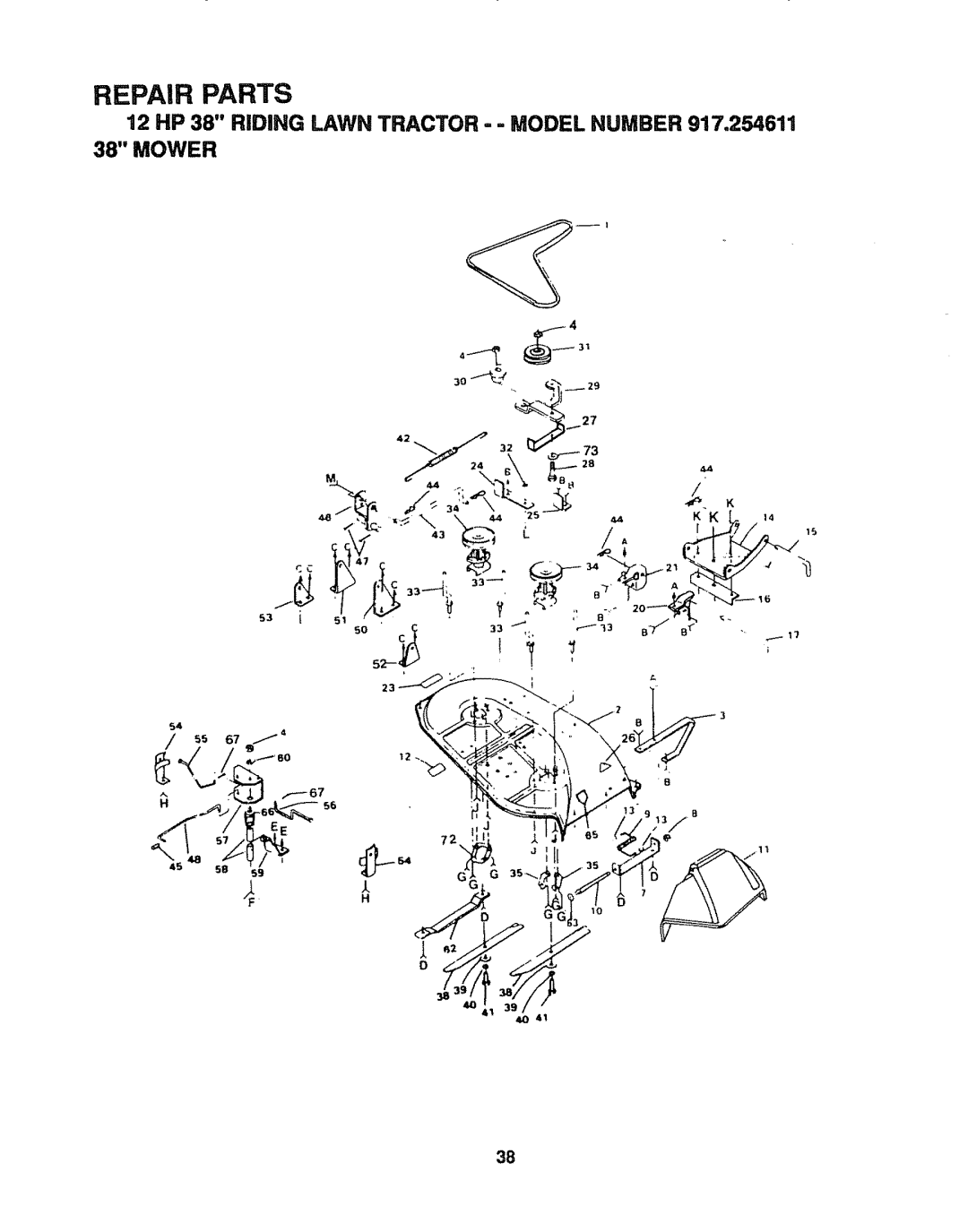 Craftsman 917.254611 owner manual Repair Parts 