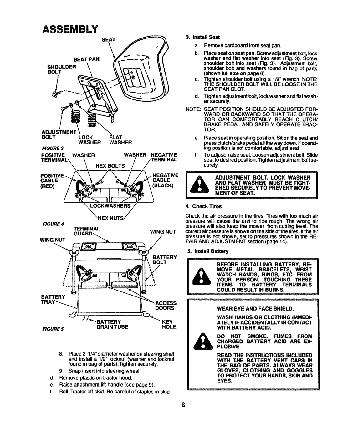 Craftsman 917.254611 Seat Seat PAN Shoulder \ Bolt, HEX Bolts, Negative, Black, Flat Washer Must be Tight 