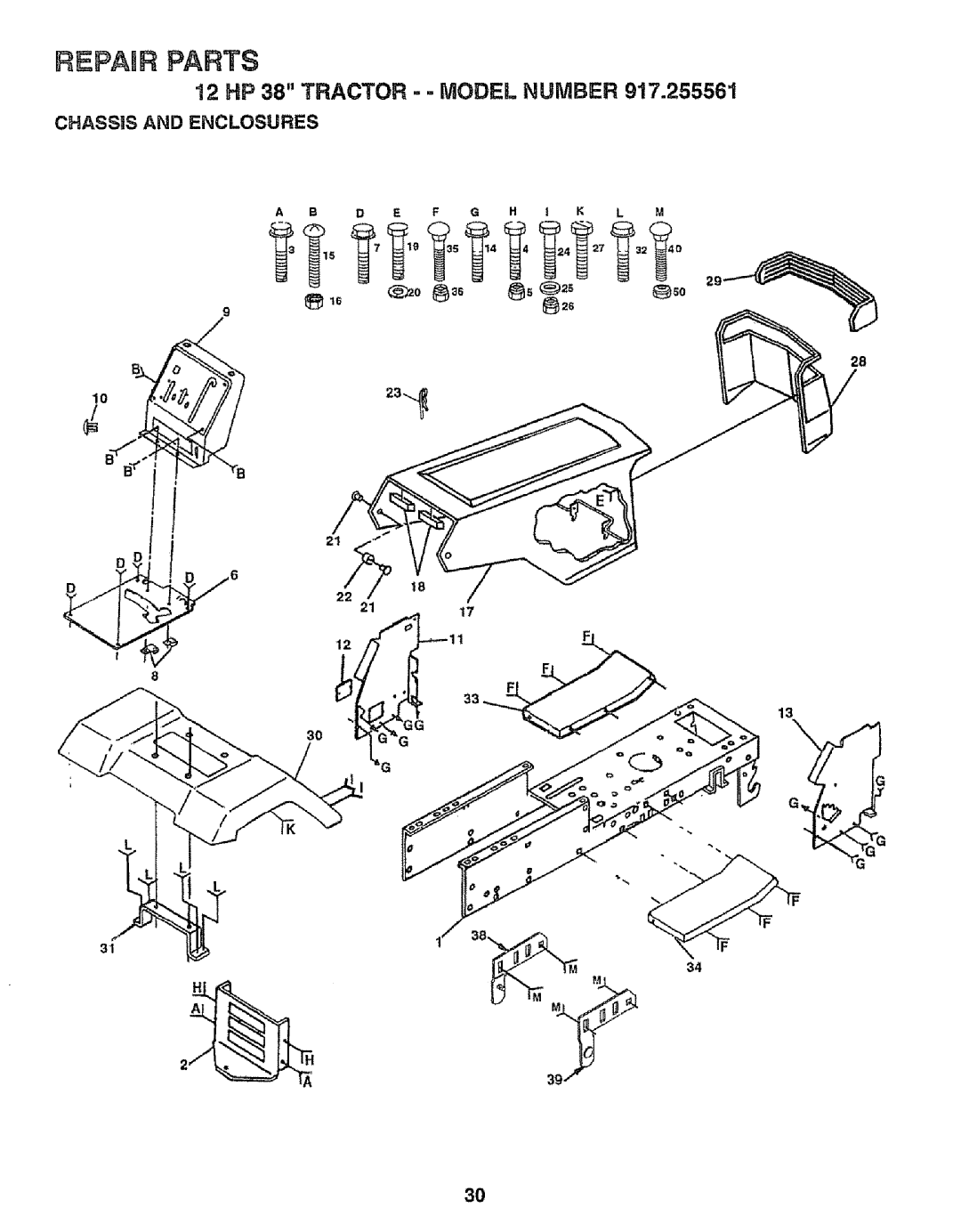 Craftsman 917.255561 owner manual Repaurparts, Chassis and Enclosures 