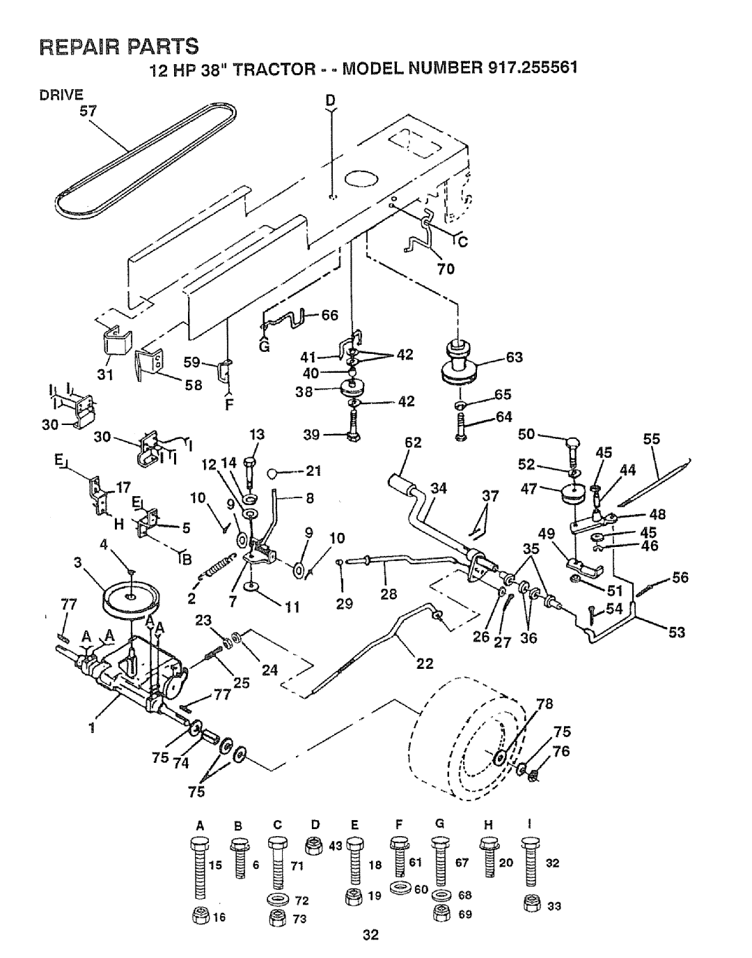 Craftsman 917.255561 owner manual Repaur Parts 