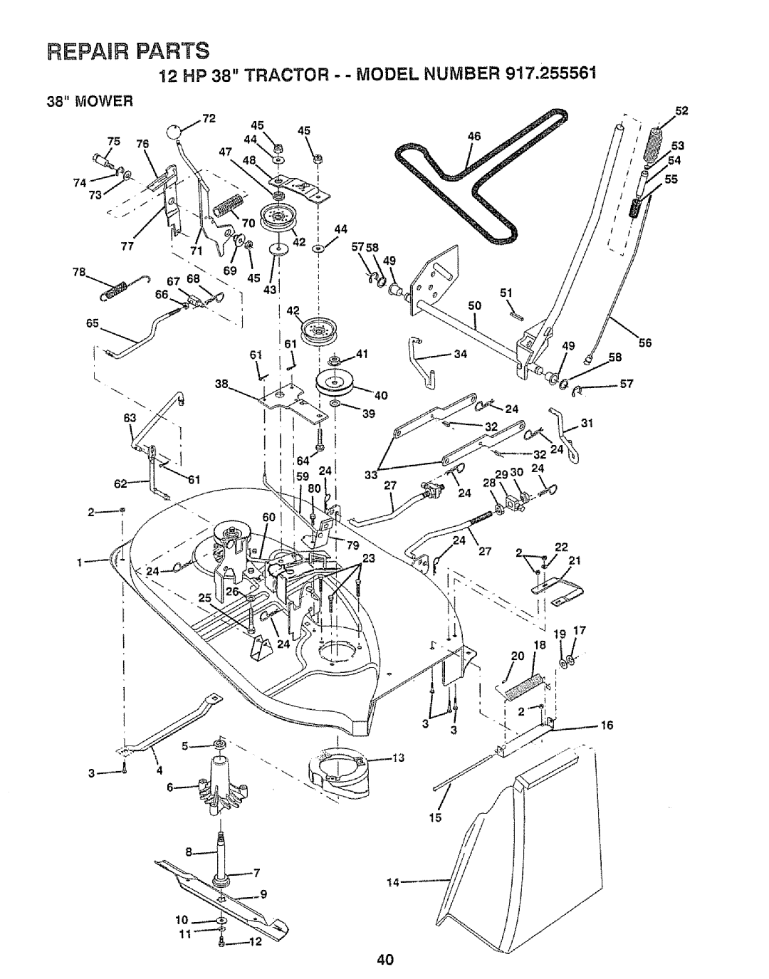 Craftsman 917.255561 owner manual Mower 