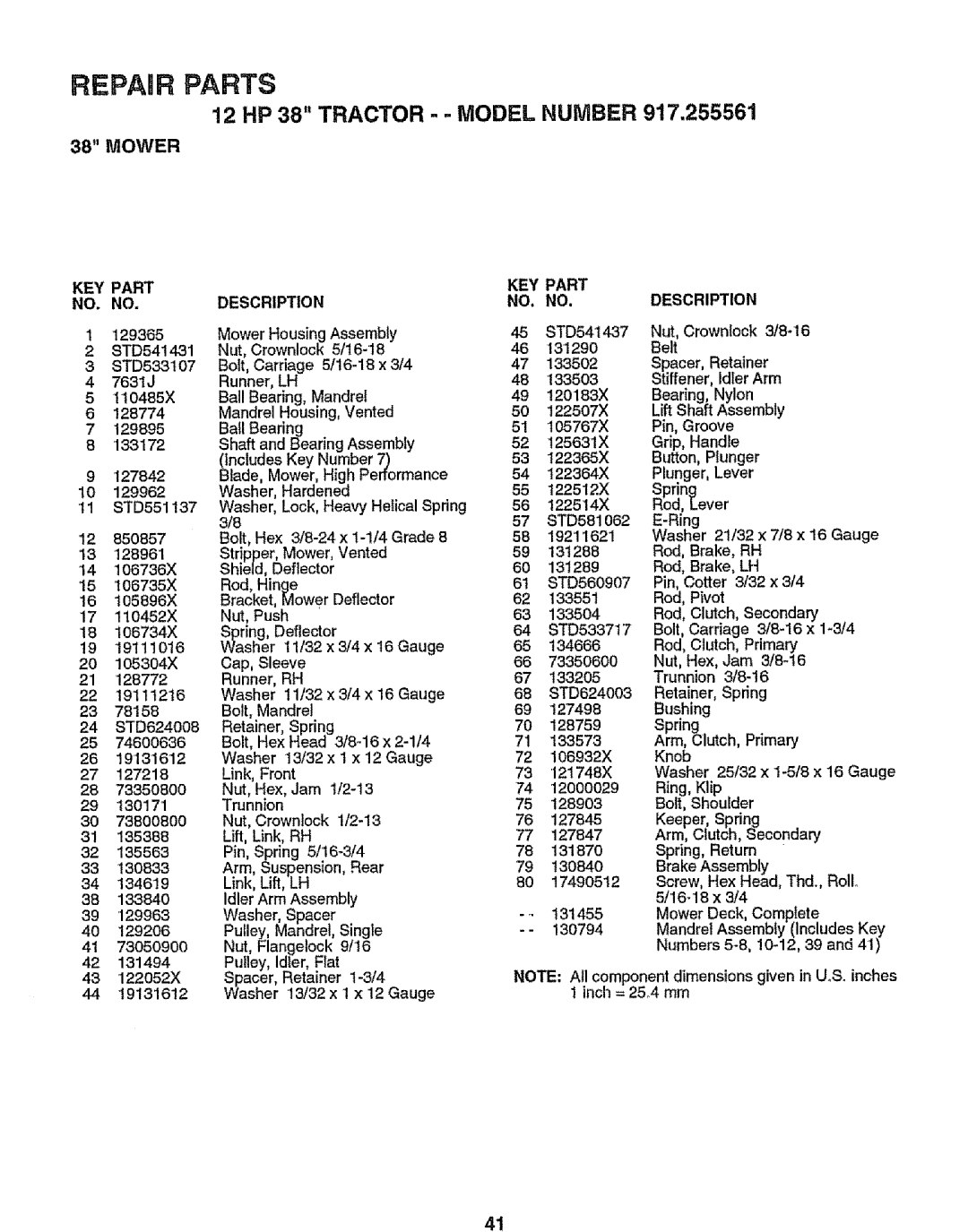 Craftsman 917.255561 owner manual Mower 