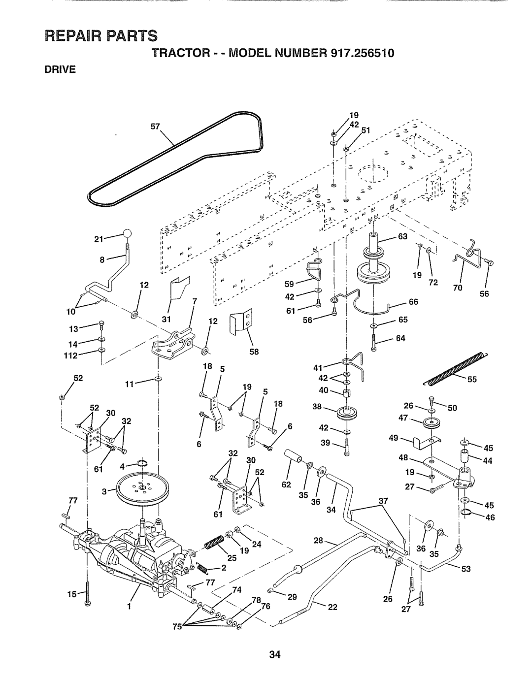 Craftsman 917.25651 owner manual Drive, 11.-I, 112--Tj 