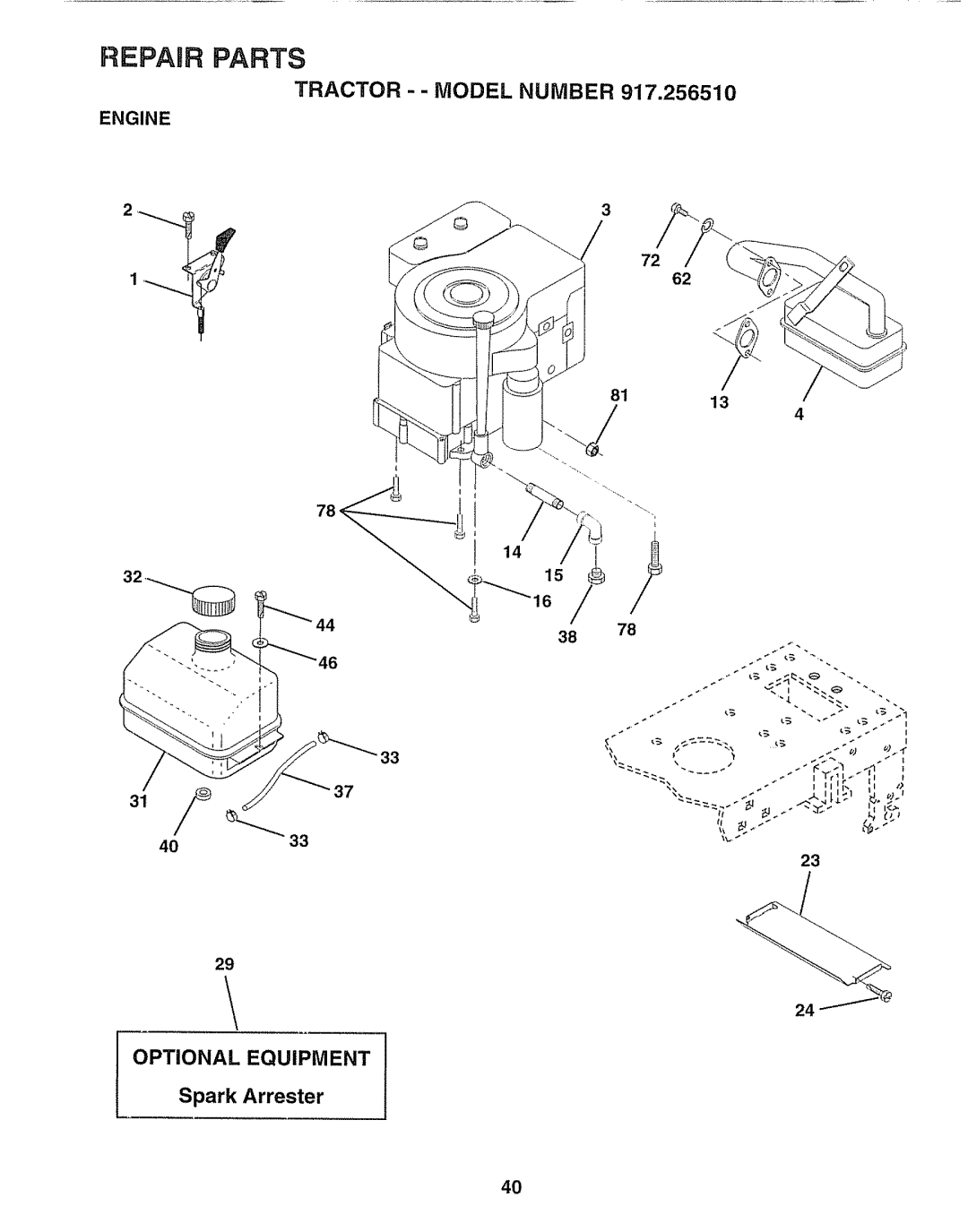 Craftsman 917.25651 owner manual Engine, 8113, 4033 29 