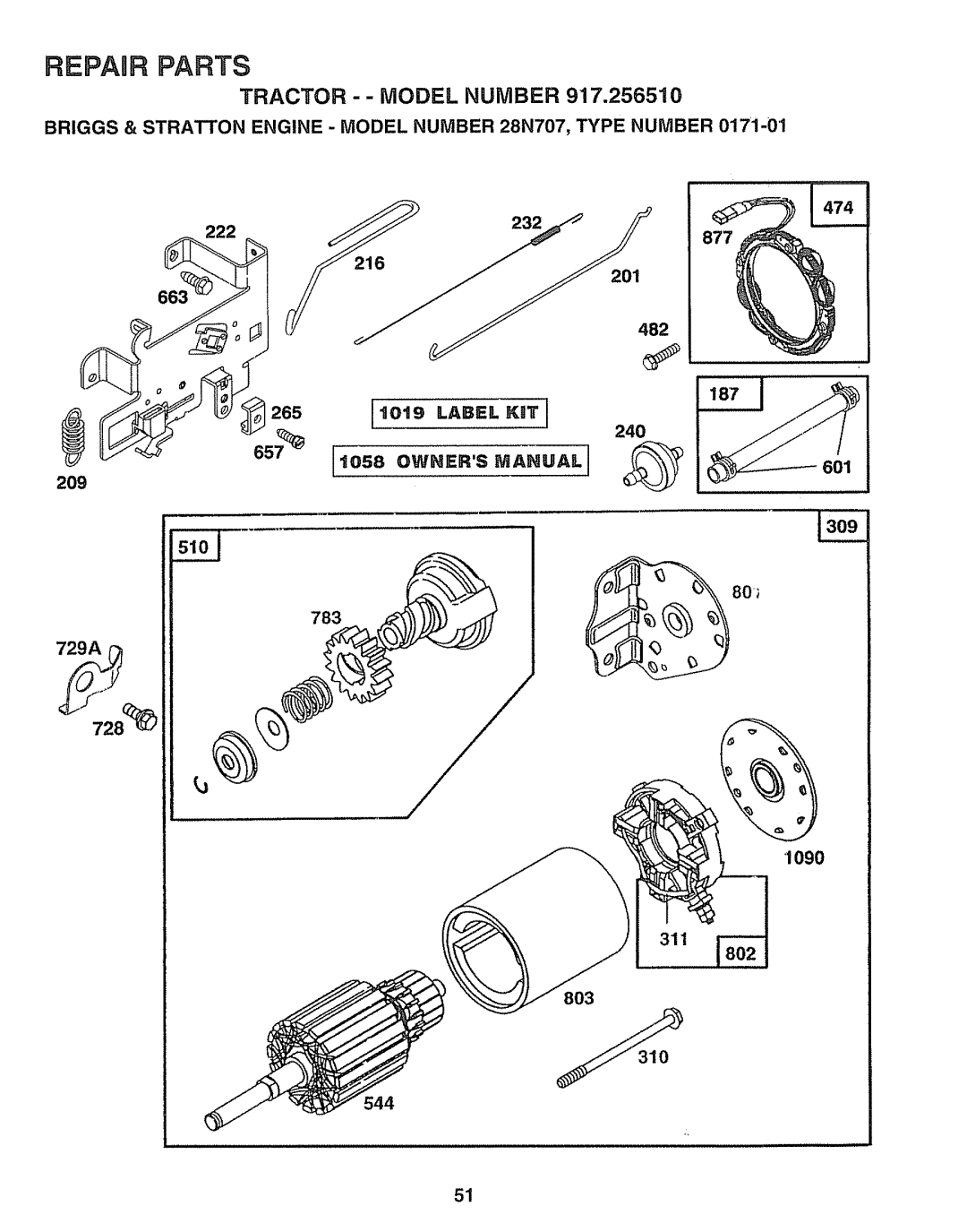 Craftsman 917.25651 owner manual 877 601 209 783 311, 544, 803 