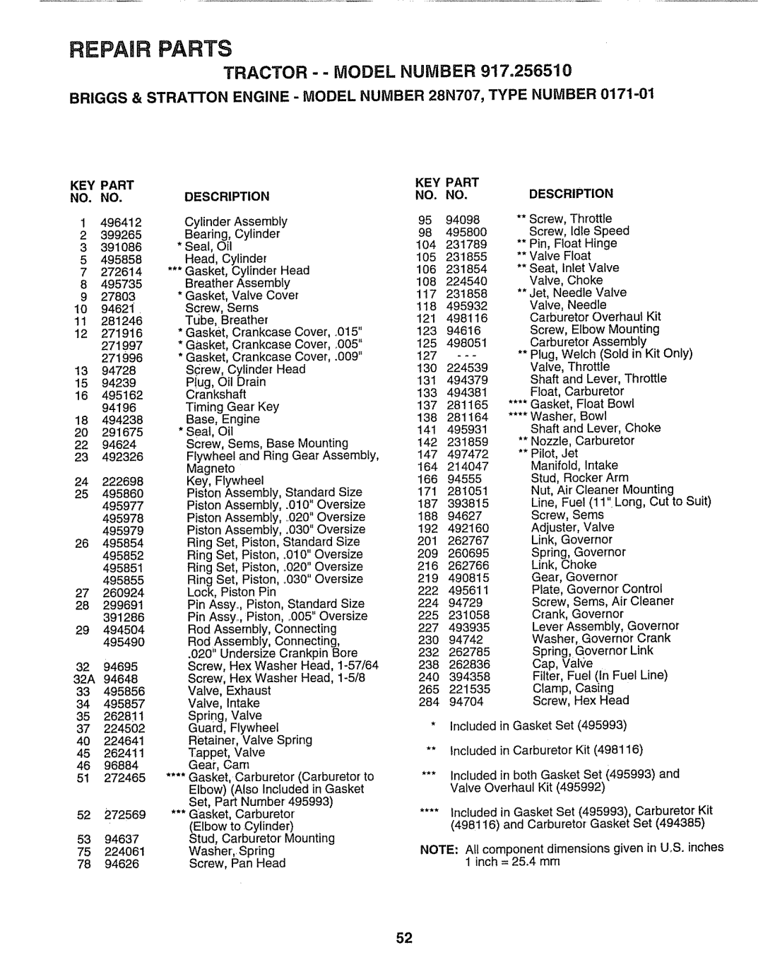 Craftsman 917.25651 owner manual 399265, 32A 