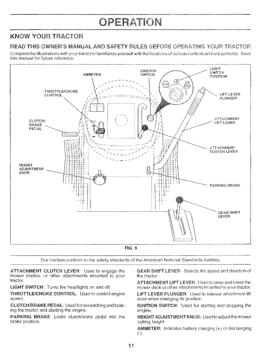 Craftsman 917.256544 owner manual Know Your Tractor 