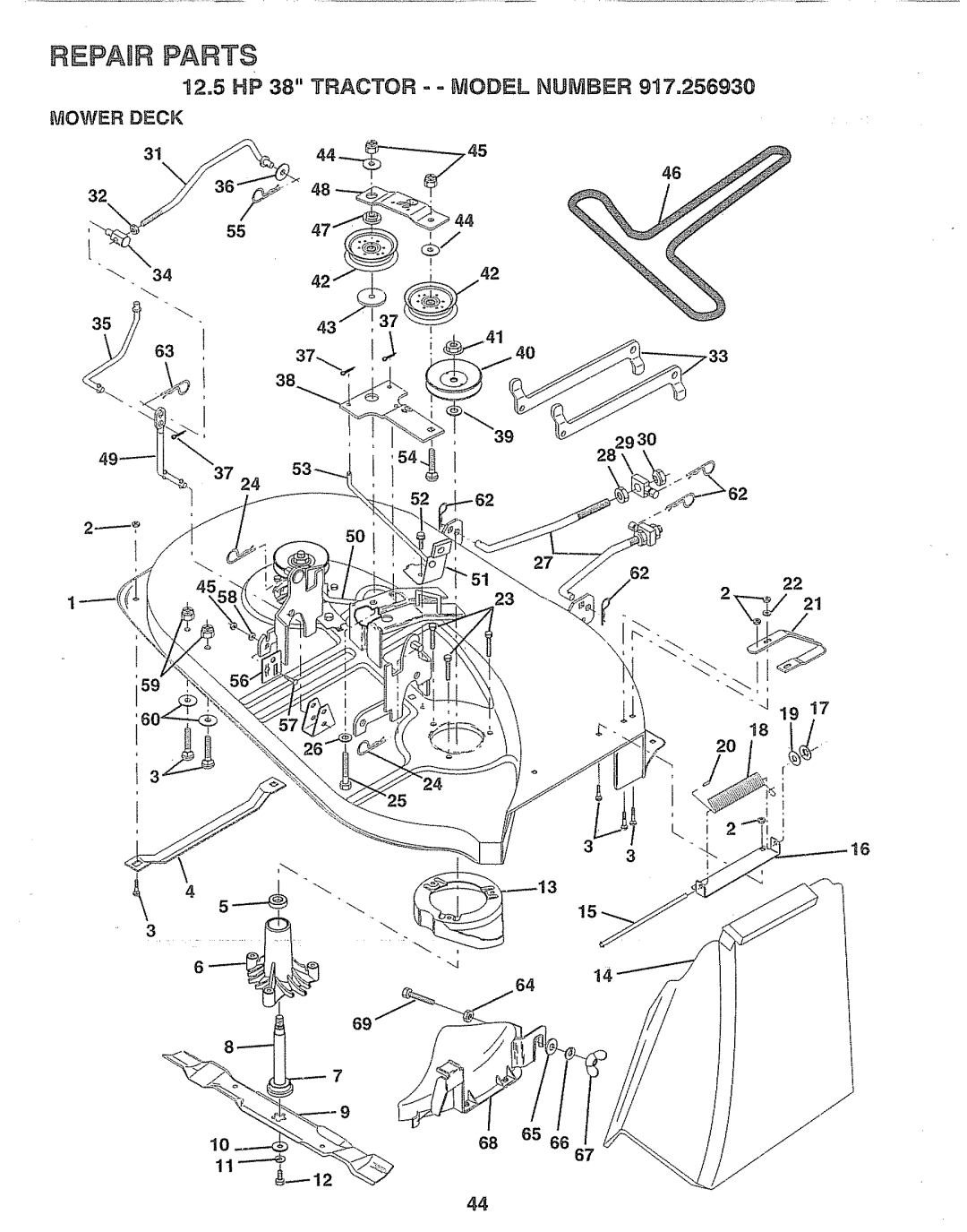 Craftsman 917.25693 owner manual Epaif PTS, Mower Deck 