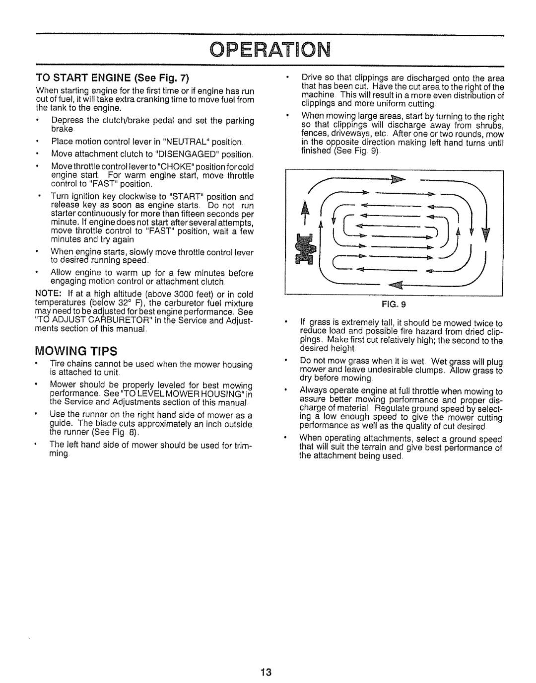 Craftsman 917.25736 owner manual Mowing Tips 