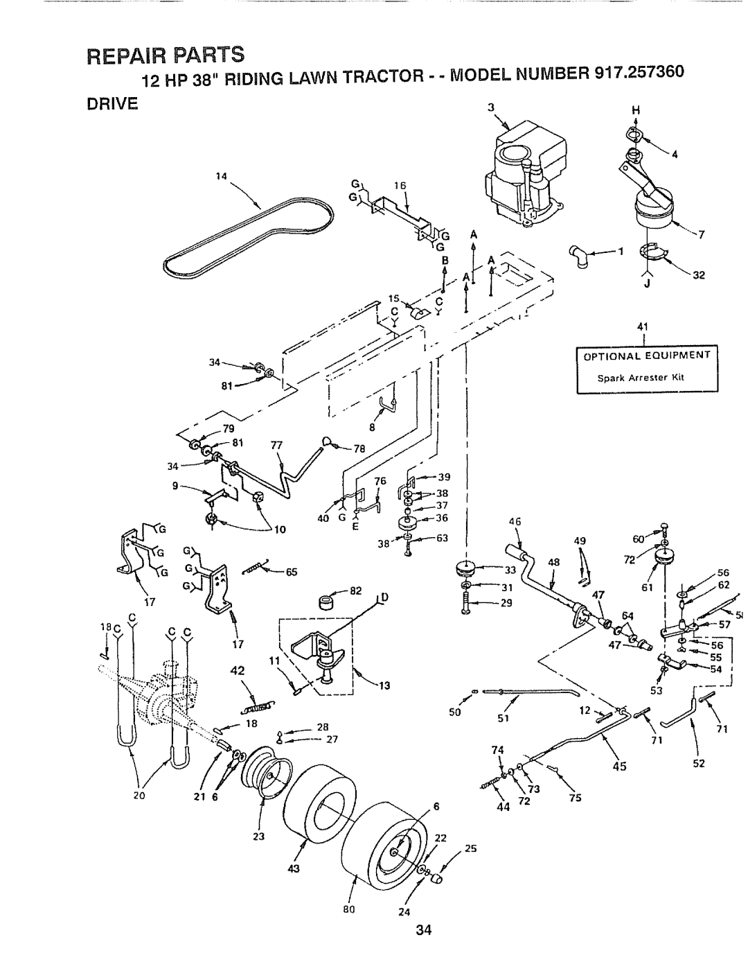 Craftsman 917.25736 owner manual Repair Parts 