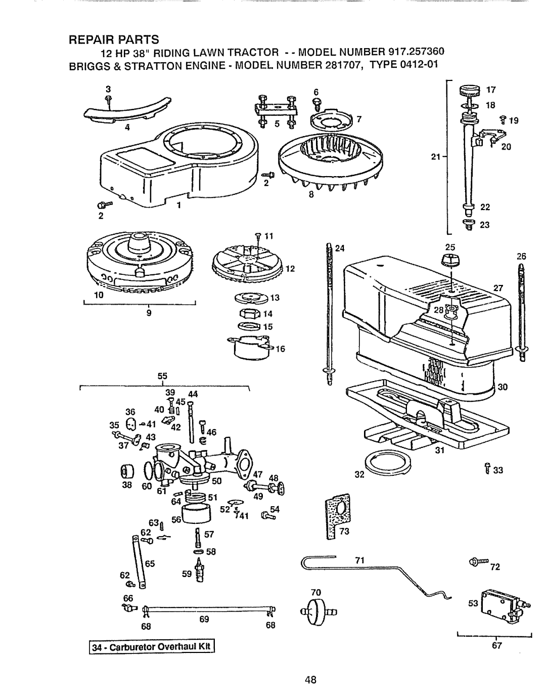 Craftsman 917.25736 owner manual T41 