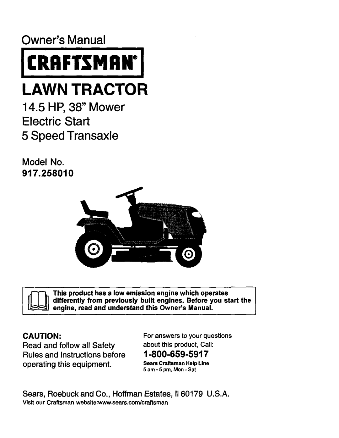 Craftsman 917.25801 owner manual Icrrftsmrw 