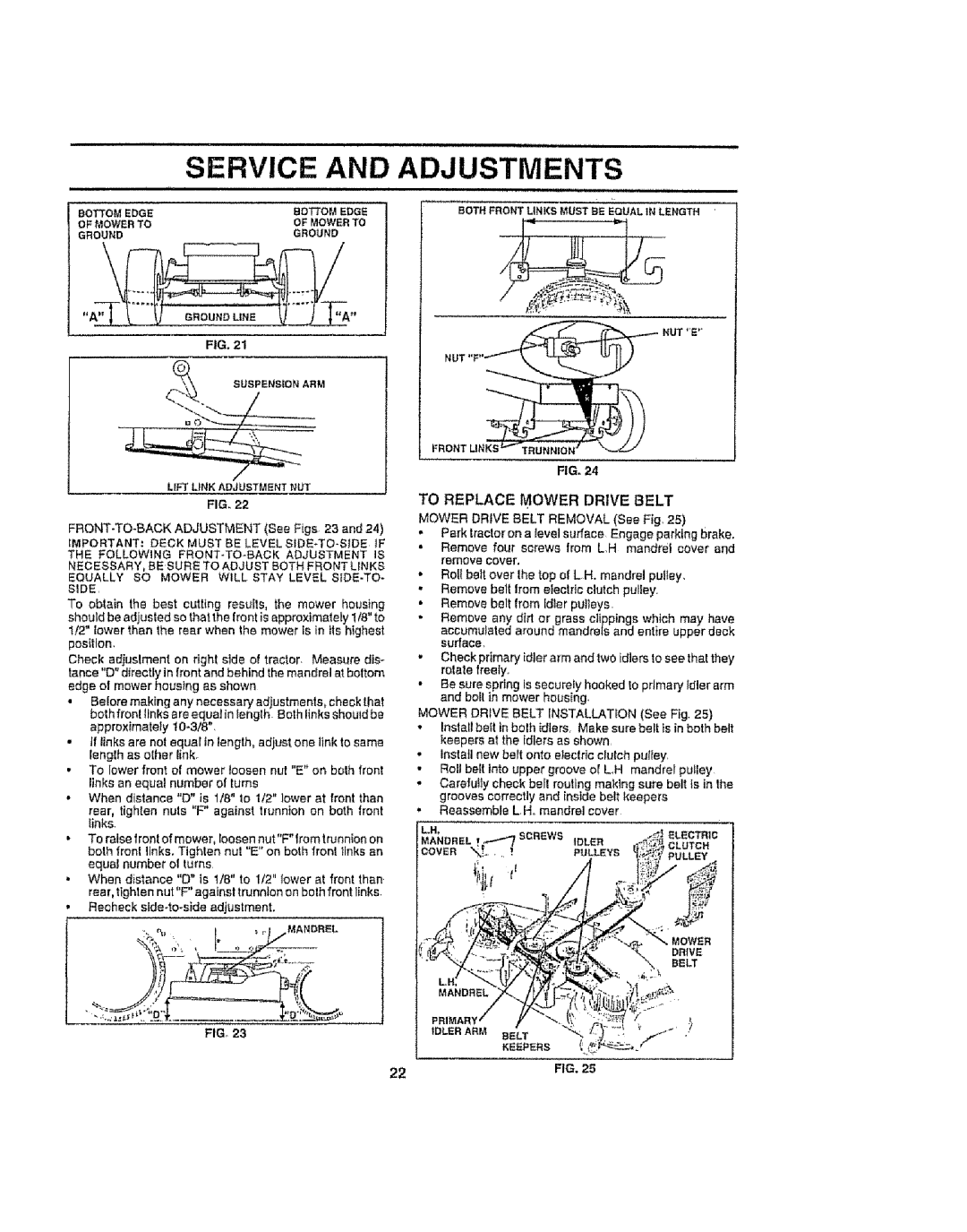 Craftsman 917.258692 manual Service, Adjustments 