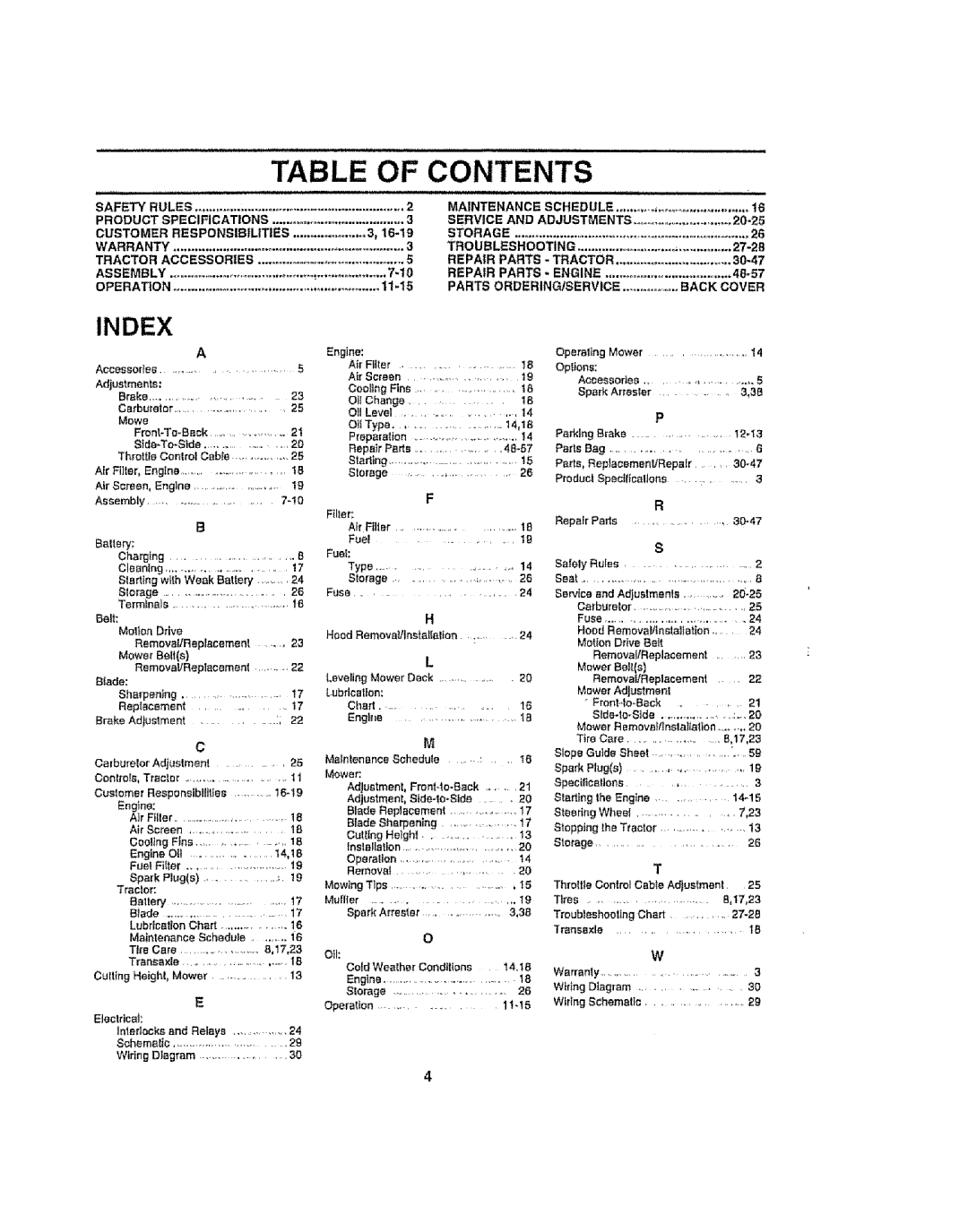 Craftsman 917.258692 manual Contents 