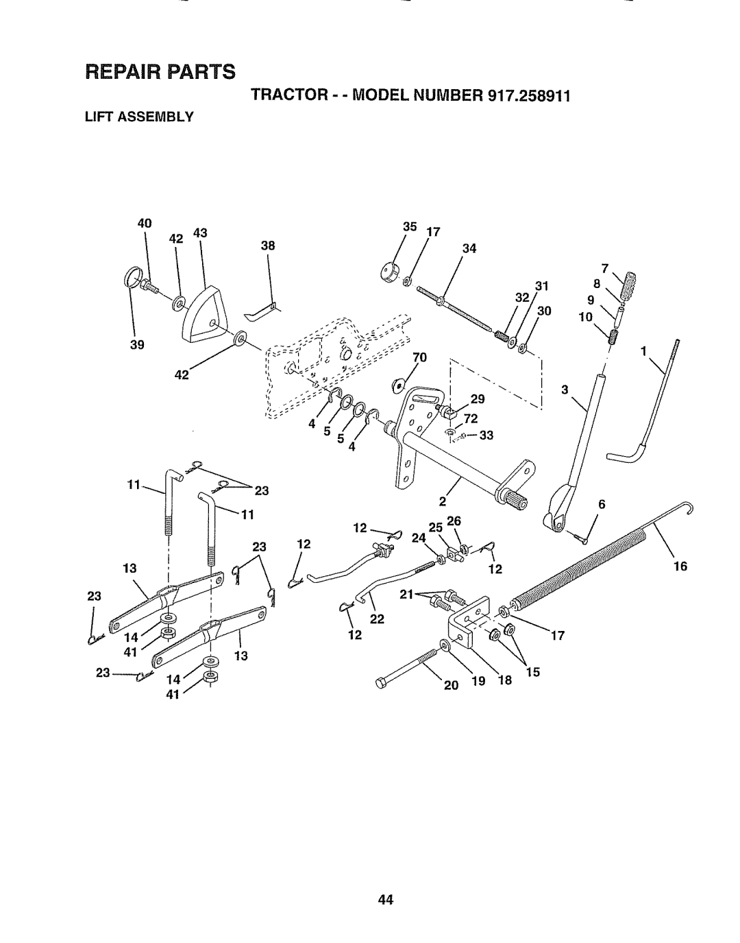 Craftsman 917.258911 owner manual Lift Assembly, 2O 19, 3834 