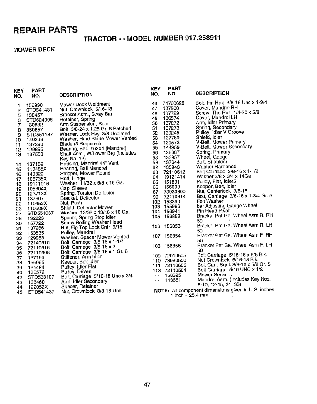 Craftsman 917.258911 owner manual NO. no, 7398Q500 